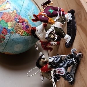 Set of 5 handmade felt horse ornaments
